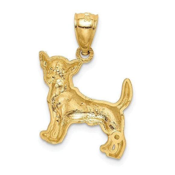 14K Gold Chihuahua Pendant New Charm Yellow - Picture 4 of 4